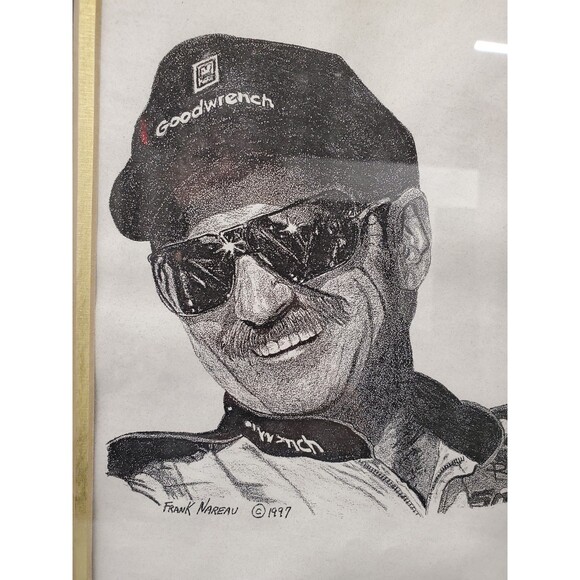 Funk Narrow Art Sketch Drawing Framed Print Of Dale Earnhardt Sr 1997 - 0229 - Picture 2 of 9